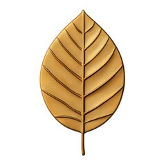 Poster - A golden leaf design featuring intricate vein patterns, symbolizing nature, beauty, and elegance.