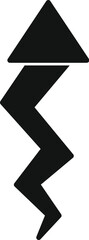 Poster - Black trending arrow pointing upwards with a zigzag line, symbolizing growth and progress