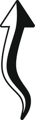 Poster - Black and white wavy arrow pointing upwards, symbolizing growth, progress, and achievement
