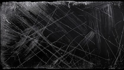 Aufkleber - Grunge Black and White Scratched Texture Background for Edgy Designs, Website Banners, Poster Art, or Abstract Digital Collages. Perfect for Urban Aesthetic or Distressed Visual Concepts