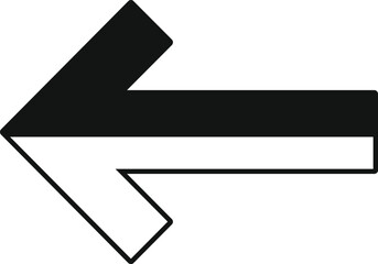 Poster - Simple black and white arrow pointing to the left, indicating a previous item or page
