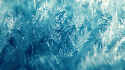 Poster - Detailed view of ice crystals, showcasing their complex structures and frosty texture