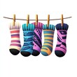 © Withheart - Colorful socks hanging on a clothesline, showcasing various patterns and hues, creating a vibrant and playful display.