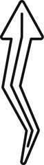 Poster - Double line arrow pointing upwards with sharp turns, symbolizing growth, progress, and overcoming challenges