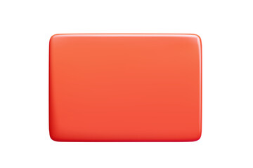 Poster - Glossy red colored rectangular plate with rounded corners and gradient shading. Simple 3d banner shape with smooth surface texture. Vector design element for text placement or interface backgrounds.