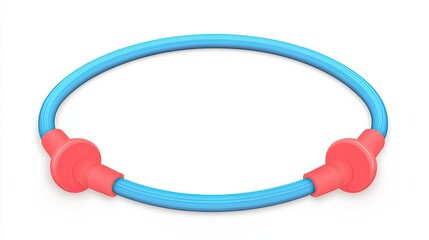 Poster - Blue Cable With Red Connectors In A Circle