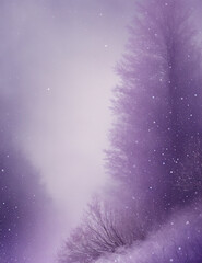 Wall Mural - christmas tree in snow - abstract light purple christmas tree background - Generative AI