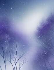 Wall Mural - starry night sky - abstract light purple winter snow background - Generative AI