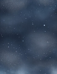 Wall Mural - starry night sky - abstract dark blue winter snow background - Generative AI