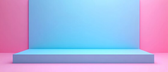 Poster - A vibrant and modern abstract background with pastel blue and pink colors.