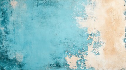 Poster - Abstract textured background with a blend of turquoise and beige colors.