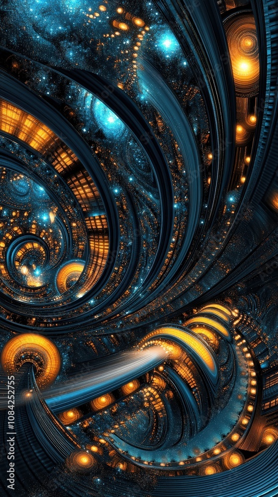 A stunning space station orbits Saturn, featuring intricate structure designs with glowing lights.