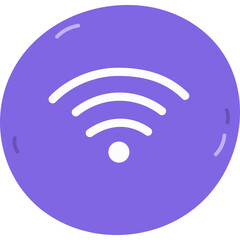 Fototapete - Cute hand drawn line icon of wifi round bubble. Symbol of wireless network and Internet of things