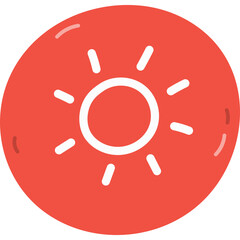 Fototapete - Cute hand drawn line icon of sun and light in round bubble. Symbol of control devices at home. Network and Internet of things sign