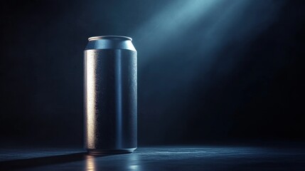 Aufkleber - A Single Cold Aluminum Can in a Dark, Lit Setting
