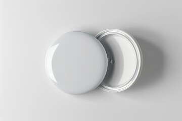 Wall Mural - white blank badge. glossy round button. pin badge