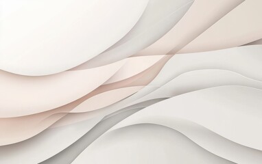 Poster - Simple Abstract Design with Overlapping Waves in Soft Neutral Tones for Modern Backgrounds and Creative Projects