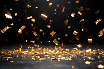 Wall Mural - Gold confetti, Confetti celebration party background design