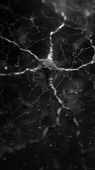 Poster - Intricate Neuron Structure Illustrating the Transmission of Messages of Hope and Courage in a Dark, Mystical Setting