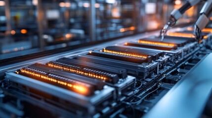 Poster - automation process in electronics manufacturing factory floor industrial technology controlled envir