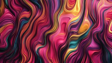 Poster - A colorful, abstract painting with a lot of different colors and shapes