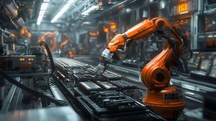 Poster - automated manufacturing process industrial facility technology image high-tech environment close-up 