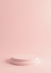 Wall Mural - empty pink pastel podium