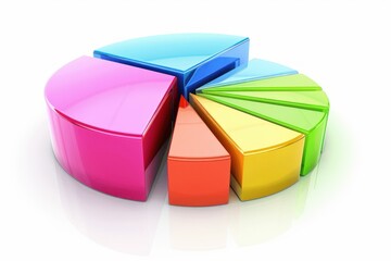 Poster - Colorful pie chart is representing market shares for a product