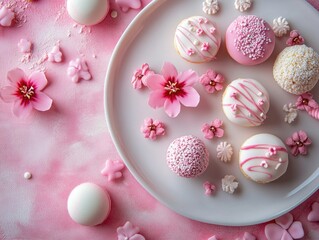 Canvas Print - Pink Cupcakes on White Plate