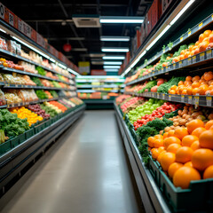 Canvas Print - shopping cart in supermarket