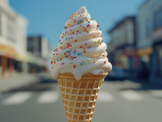 Ice Cream Cone With Sprinkles