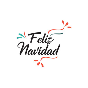 feliz navidad or merry christmas  typography calligraphy lettering text design