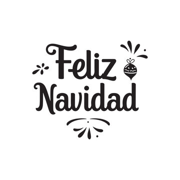 feliz navidad or merry christmas  typography calligraphy lettering text design