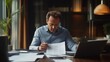 © Pixcellence - Focused Businessman Reviewing Documents at Desk