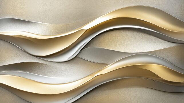 Abstract Gold and Silver Waves: A Modern Minimalist Design