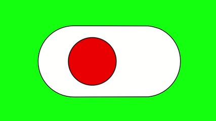 Poster - Toggle switch animation transitioning on a green screen background with a red circle.