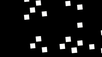 Poster - Dynamic animation of white squares on a black background.