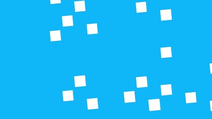 Poster - White squares dynamically moving on a blue background in animation.