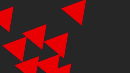 Poster - Red triangles dynamically appearing and disappearing on a black background.