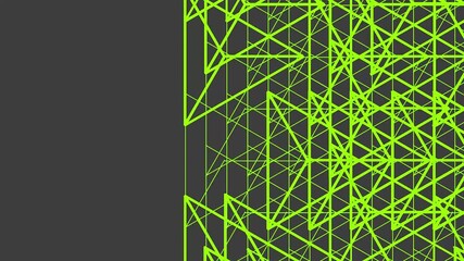 Poster - Dynamic animation of green geometric lines forming and disappearing on a black background.