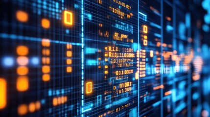 Poster - Abstract Digital Data Stream: Futuristic Tech Background