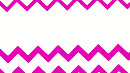 Poster - Bold pink zigzag lines dynamically moving on a white background. Seamless looping animation.
