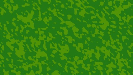Poster - Dynamic animation of green camouflage-like texture forming and moving on a dark green background. Seamless looping animation.