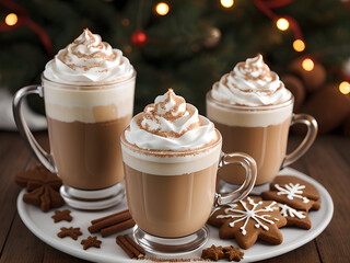 Gingerbread latte with whipped cream