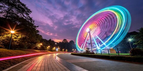 Poster - Captivating Long Exposure Psychedelic Twist Background for Creative Projects and Digital Art