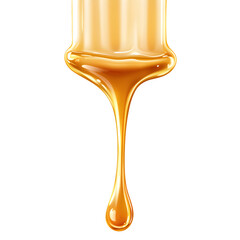 Leinwandbilder - Delicious honey drips in a golden stream on a clear background, creating a sweet texture. Bee product isolated in vector design