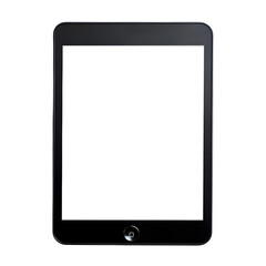 Poster - Black tablet pc with a white screen isolated on a transparent background, perfect for displaying apps or websites