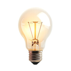 Poster - Vintage light bulb shining brightly, isolated on a clear background, symbolizing creativity and originality