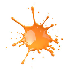 Fototapete - Vibrant orange juice splashing against a clear backdrop, ideal for promoting food and drinks