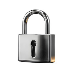 Fototapete - Metallic padlock isolated on transparent background symbolizing data protection and security